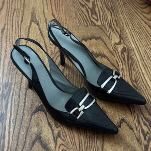 BCBG Elegant Black Slingback Heels Size 7.5